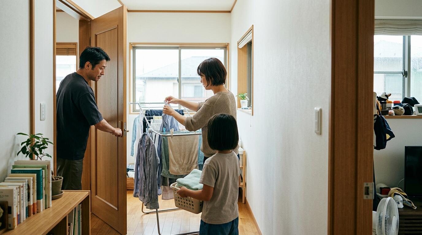 #1-009 梅雨の室内干し、乾かないのは“干し方”だけじゃない――洗濯ストレスを減らす換気と住まいの整え方